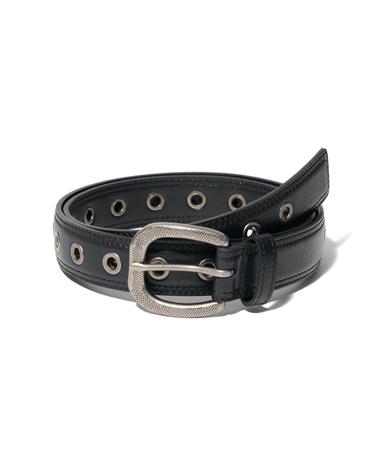 BL025 락 아일렛 남자 여자 가죽 벨트 28mm 블랙