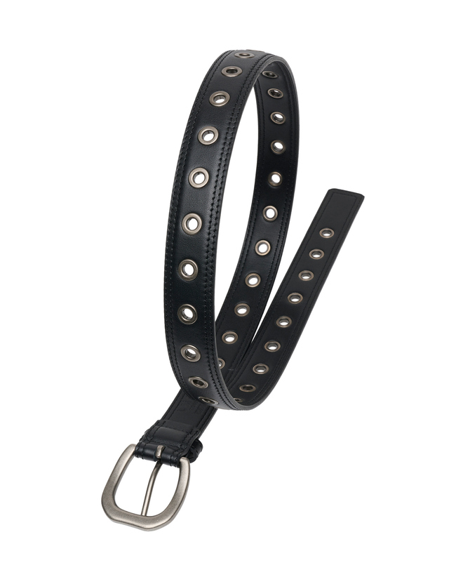 르마스크 BL025 락 아일렛 남자 여자 가죽 벨트 28mm 블랙 착용컷