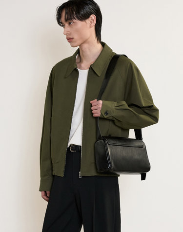 Washed Cotton Swing Top Blouson (Khaki)