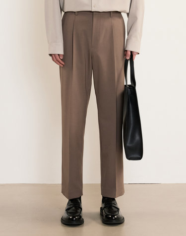 Essential Tapered Fit Slacks (Dusty Beige)