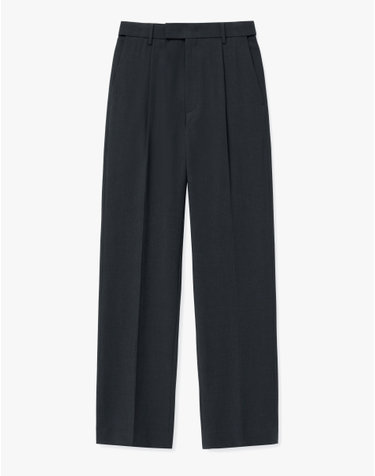 Wool Blend Comfort Set-Up Pants (Charcoal Gray)