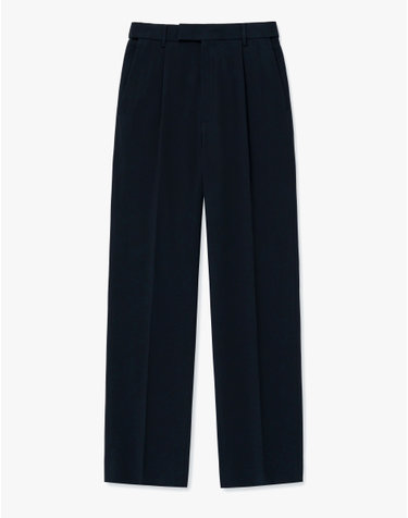 Wool Blend Comfort Set-Up Pants (Dark Navy)