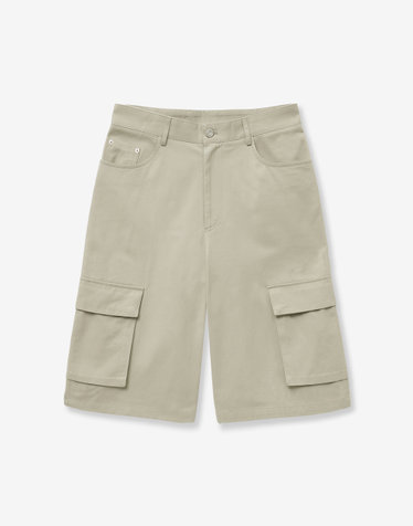 Cotton Cargo Bermuda Pants (Beige)