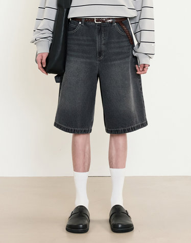 Denim Bermuda Pants (Washed Gray)