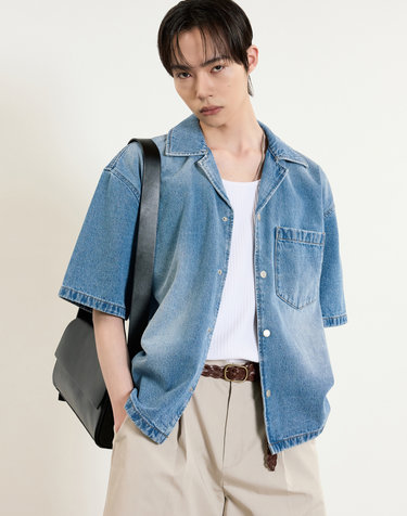 Vintage Denim Over Shirt (Washed Blue)