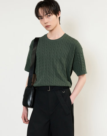 Essential Cable Knit Top (Green)