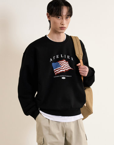 Americanflag Sweatshirt (Black)