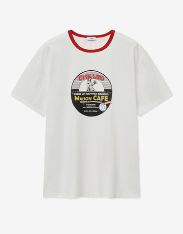Maison Cafe Ringer T-Shirt (Red)