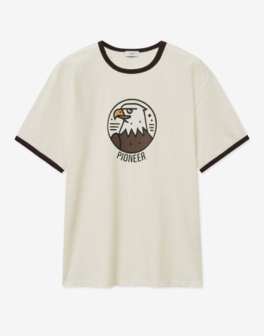 Pioneer Graphic Ringer T-Shirt (Brown)