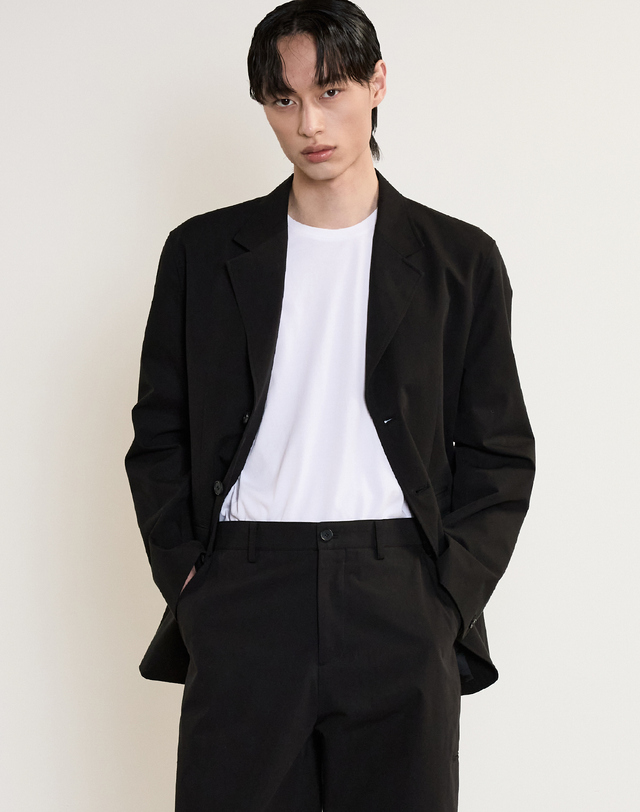 티엔지티 Comfort Cotton Set-Up Jacket (Black) 블랙 착용컷