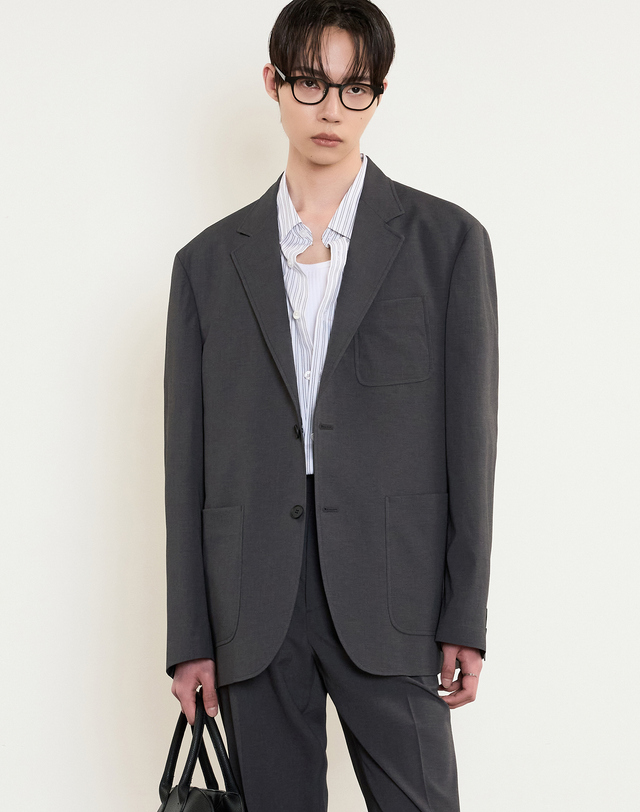 티엔지티 Hard Twist Set-Up Jacket (Gray) 그레이 착용컷