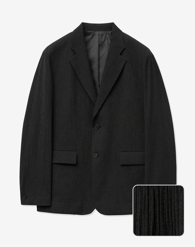 티엔지티 Seersucker Jacket (Black) 블랙 착용컷