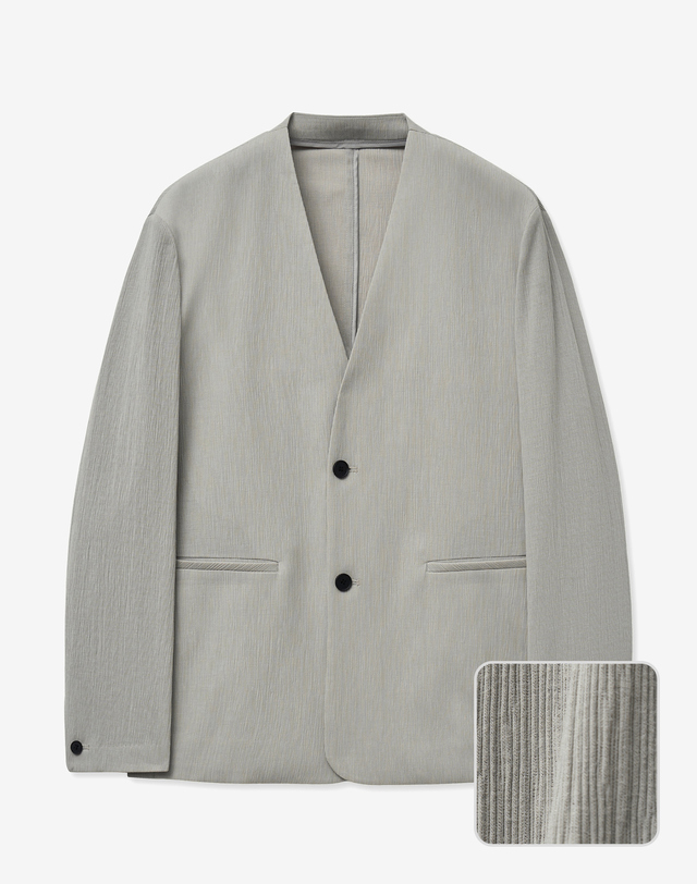 티엔지티 Seersucker Collarless Jacket (Light Beige) 베이지 착용컷