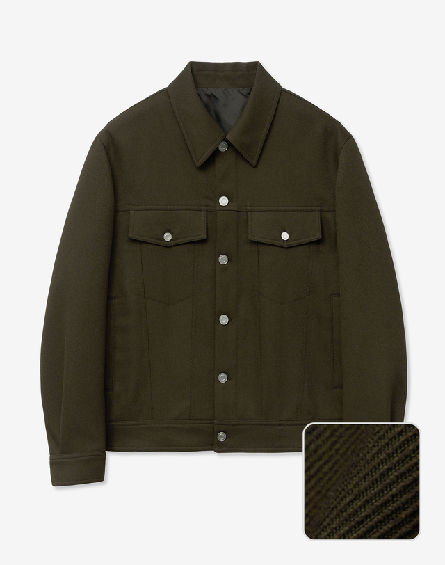 티엔지티 New Trucker Jacket (Brown) 브라운 착용컷