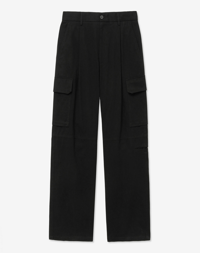 티엔지티 Cotton Wide Cargo Pants (Black) 블랙 착용컷