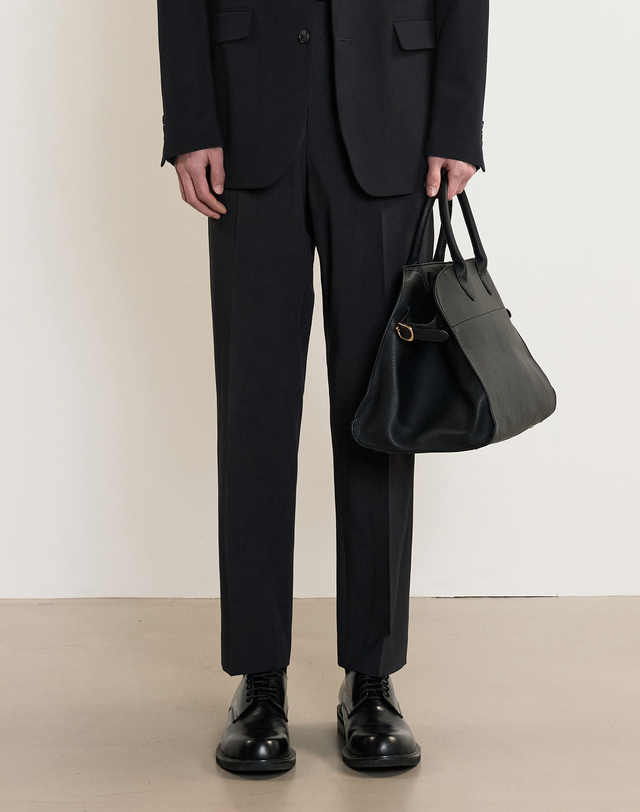 티엔지티 Wool Blend Comfort Set-Up Pants (Charcoal Gray) 차콜 그레이 착용컷