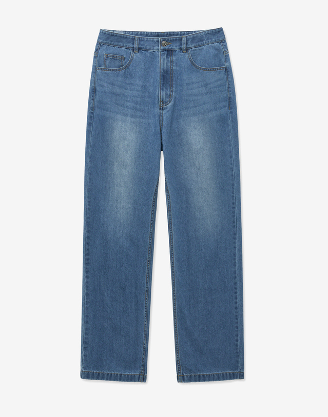 티엔지티 Lot.872s Semi-Wide Summer Denim Pants (Washed Blue) 진한 블루 착용컷