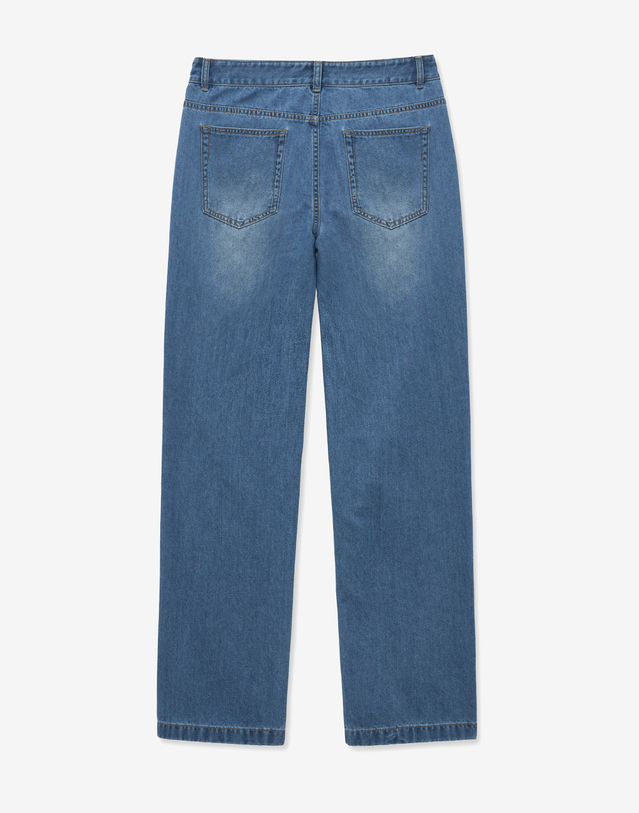 티엔지티 Lot.872s Semi-Wide Summer Denim Pants (Washed Blue) 진한 블루 착용컷