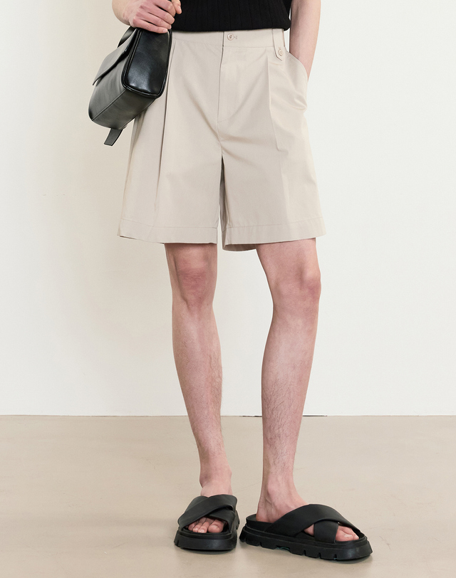 티엔지티 Cotton Banding Shorts (Ivory) 아이보리 착용컷