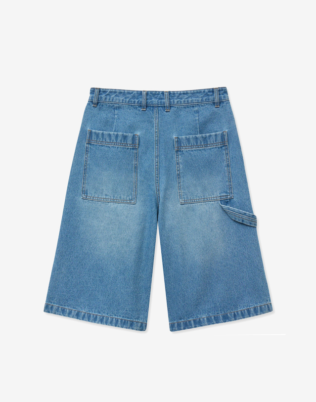 티엔지티 Denim Bermuda Pants (Washed Blue) 블루 착용컷