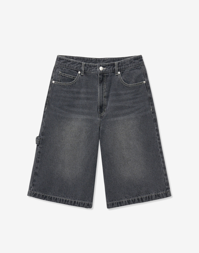 티엔지티 Denim Bermuda Pants (Washed Gray) 그레이 착용컷