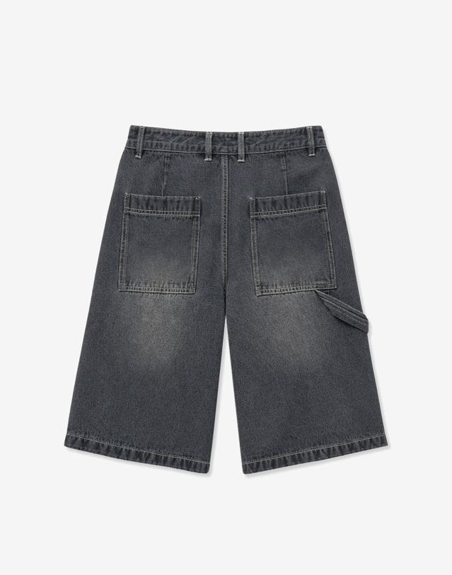 티엔지티 Denim Bermuda Pants (Washed Gray) 그레이 착용컷