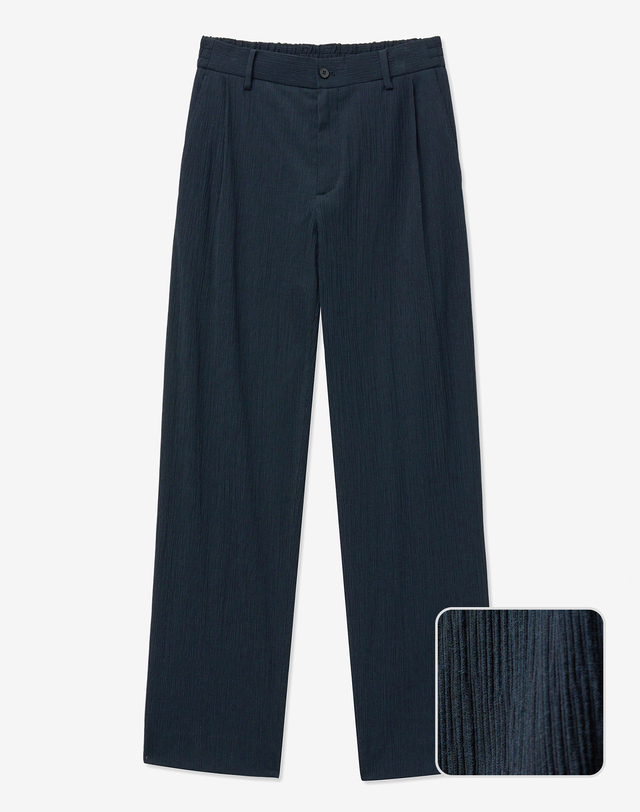 티엔지티 Seersucker Tapered Fit Pants (Navy) 네이비 착용컷