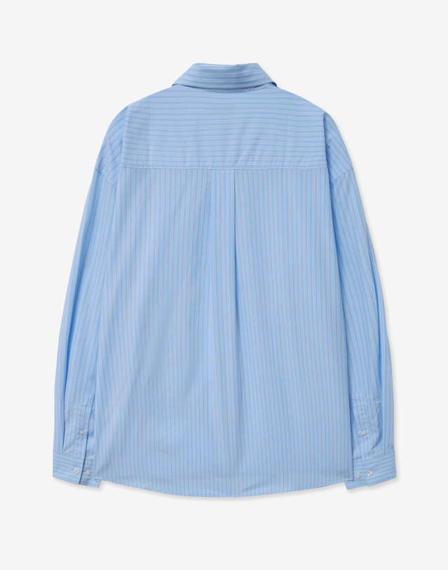 티엔지티 Cotton Stripe Shirt (Blue) 블루 착용컷