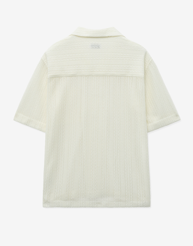 티엔지티 Crochet Camp Collar Shirt (Cream) 아이보리 착용컷