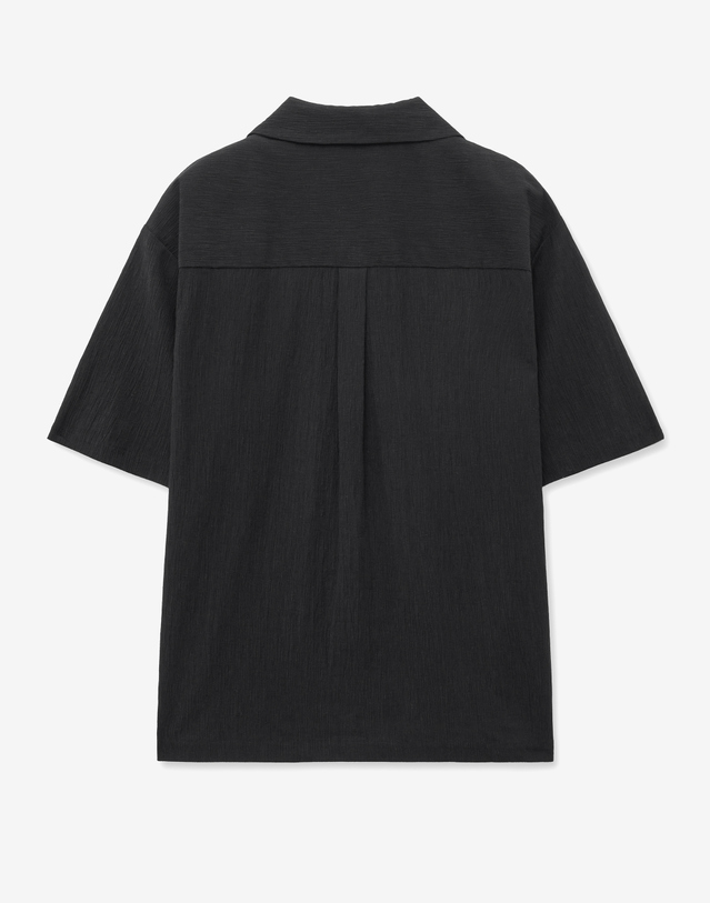 티엔지티 Seersucker Half-Sleeves Shirts (Black) 블랙 착용컷