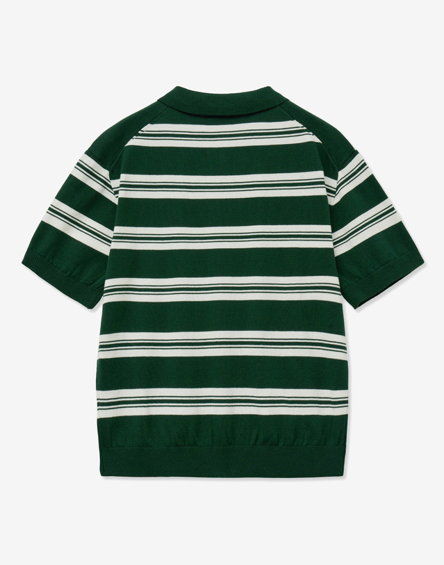 티엔지티 Stripe Polo Kint Top (Green) 초록 착용컷