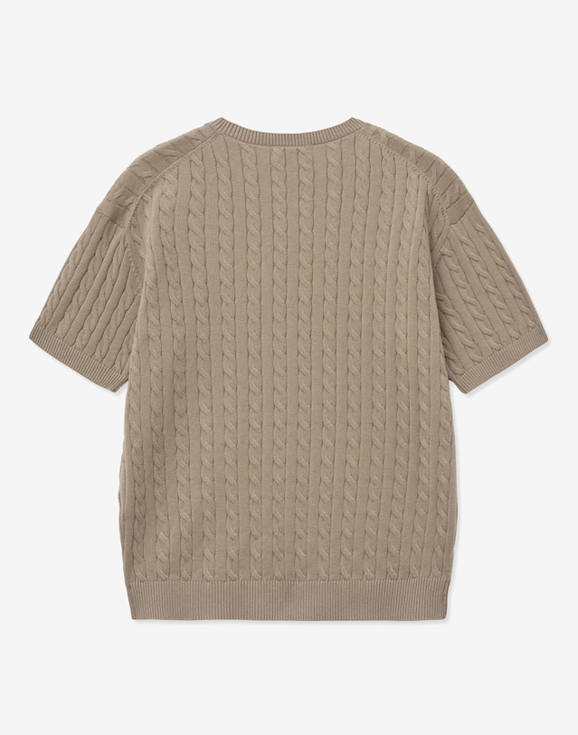 티엔지티 Essential Cable Knit Top (Tan Beige) 베이지 착용컷