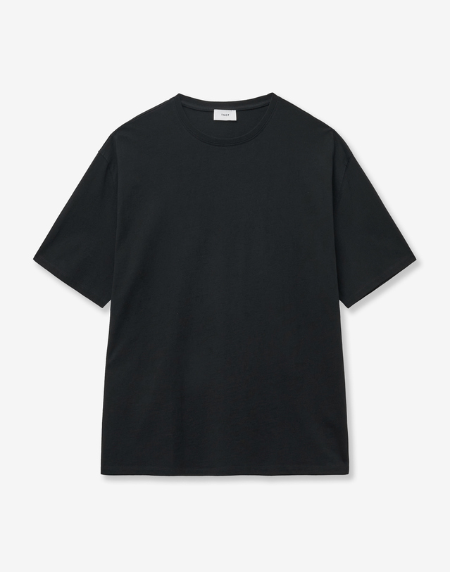 티엔지티 Essential Round Neck T-Shirt (Black) 블랙 착용컷