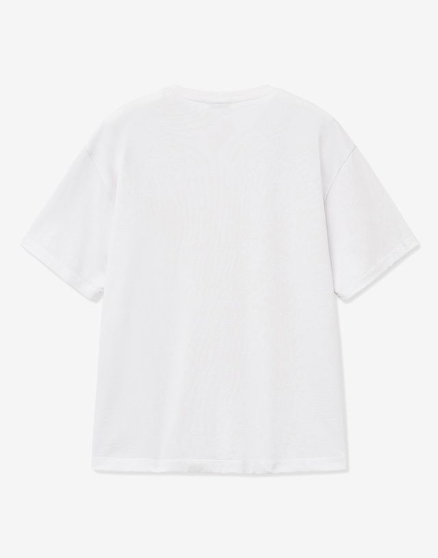 티엔지티 Embroidery Logo T-Shirt (White) 흰색 착용컷