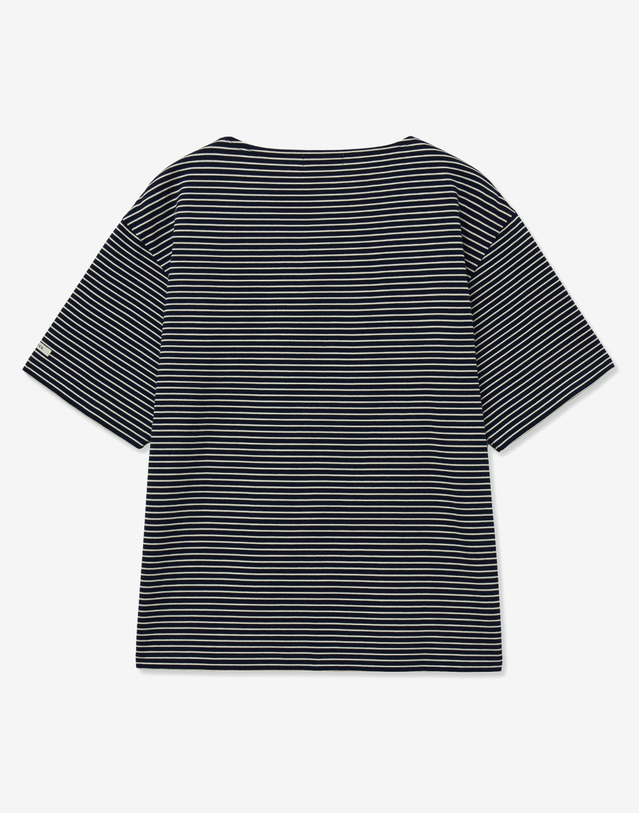 티엔지티 Stripe Boat Neck T-Shirt (Navy) 네이비 착용컷