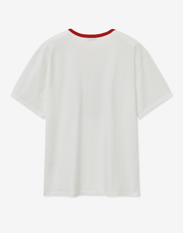 티엔지티 Maison Cafe Ringer T-Shirt (Red) 레드 착용컷