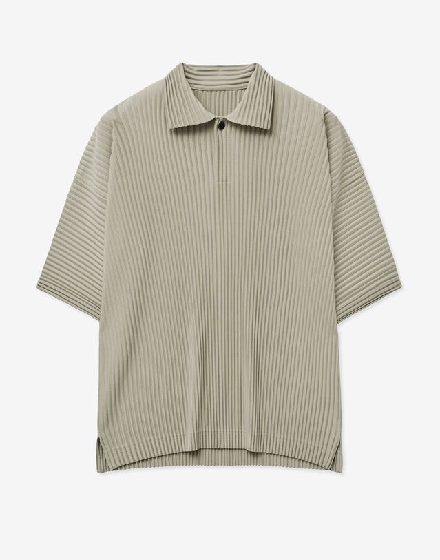 티엔지티 Oversized Pleats Summer Collar T-Shirt (Beige) 베이지 착용컷