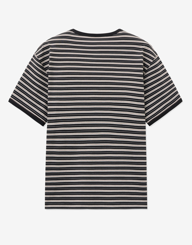 티엔지티 Stripe Henley Neck T-shirt (Khaki) 카키 착용컷