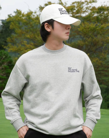 [Range wear] 멜란지 그레이 남성 그래픽 포인트 맨투맨 티셔츠