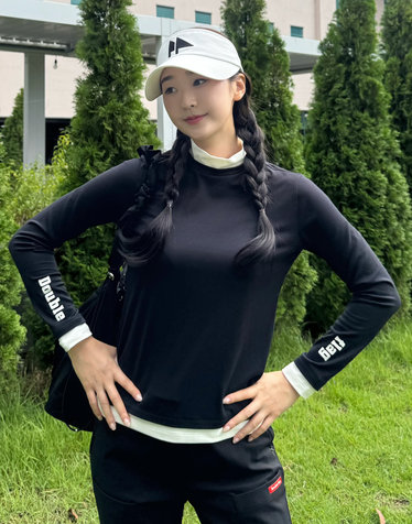 [품절임박]블랙 여성 컬러 팁포인트 하이넥 기모 이너