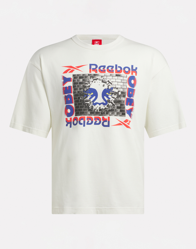 리복 Reebok X OBEY GRAPHIC TEE - 화이트 / 100218641 흰색 착용컷