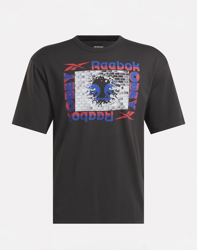 리복 Reebok X OBEY GRAPHIC TEE - 블랙 / 100222424 착용컷