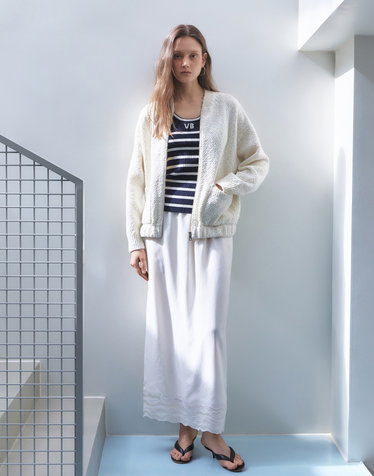 [시즌오프] [VANESSA BRUNO+YK JEONG] 아이보리 셔링 밴딩스커트