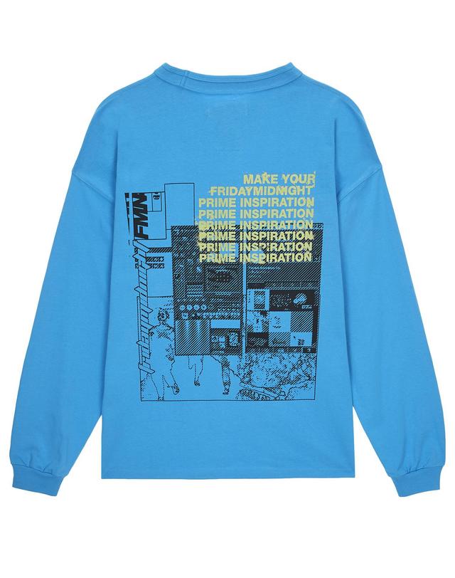 프라이데이 미드나잇 [UNISEX] PRIME INSPRIATION LONG SLEEVE 블루 착용컷