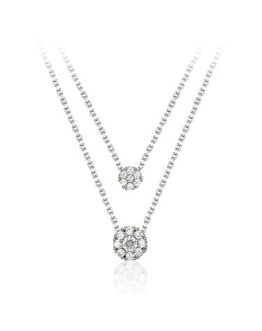더블 스톤 두줄 레이어드 목걸이 ELBRNN245 (14K GOLD PLATED)