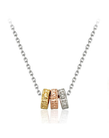 트리플 링 팬던트 목걸이 ELBRNN251 (14K Gold Plated)
