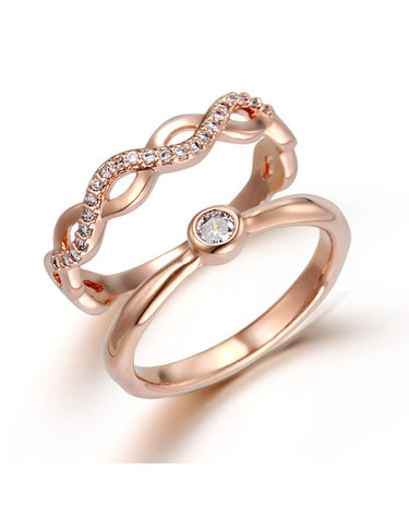 인피니티 웨이브 레이어드 링 2종 세트 ELBRWR151 (14K Gold Plated)
