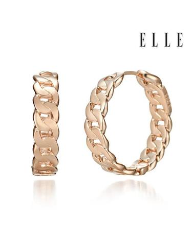 볼드 체인 14K 원터치 링 귀걸이 (gold pin) ELGPEE231
