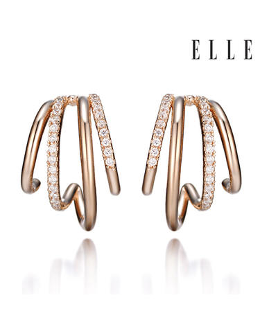 14K  볼륨하프 링귀걸이 (gold pin) ELGPEE199