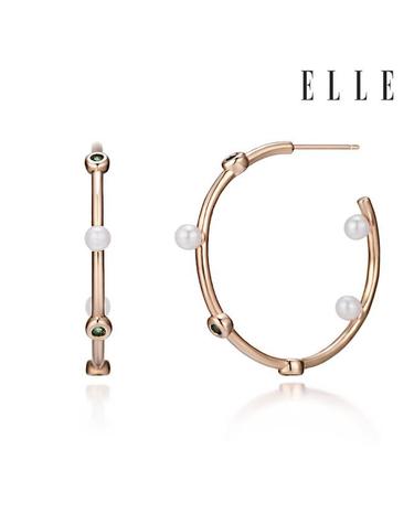 엘르 주얼리 14K 진주 링 귀걸이 (gold pin) ELGPEE165